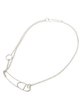 Hermes Chaine D'ancre Punk Long 925 Sterling Silver Necklace
